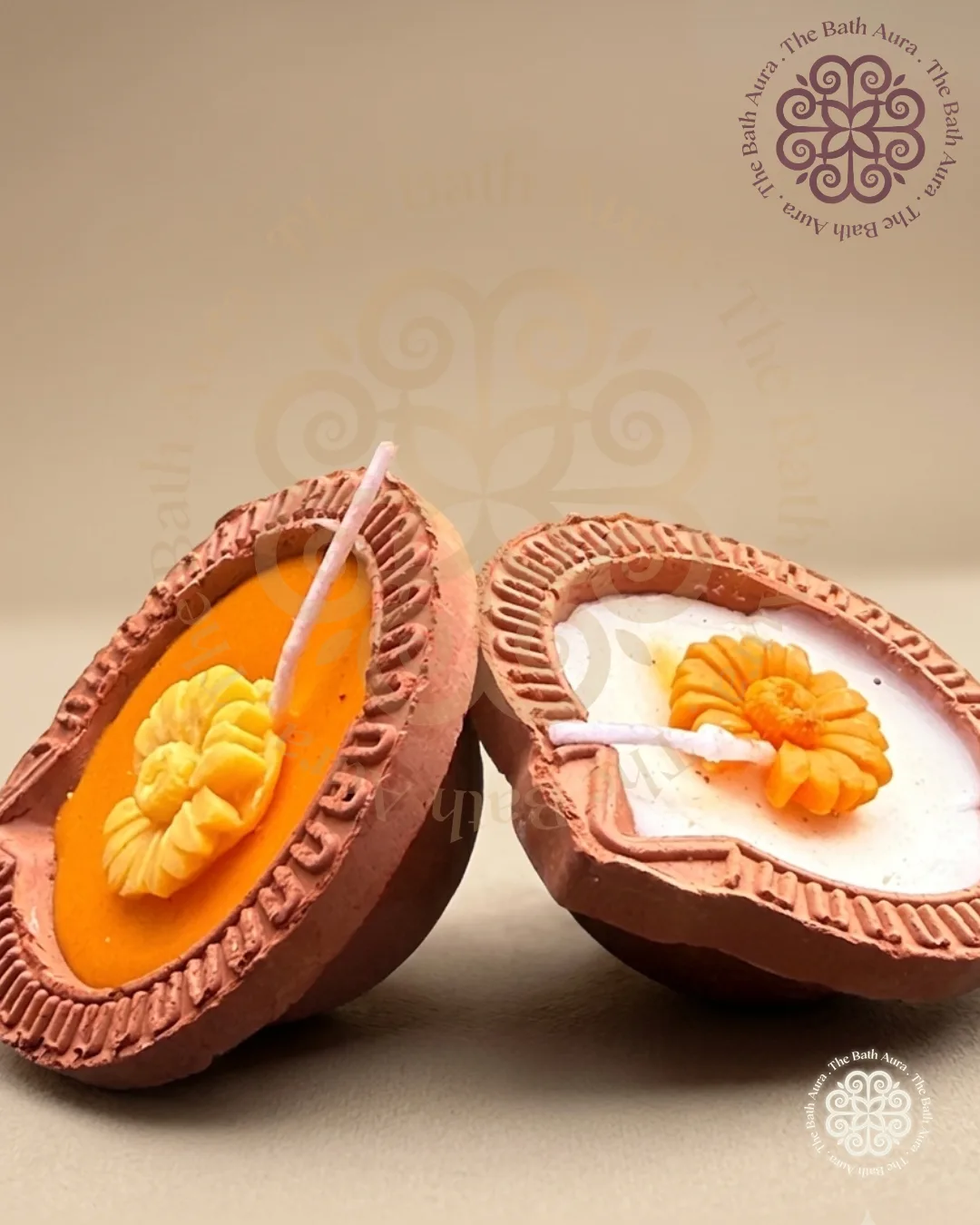 Single diya lit, dark ground